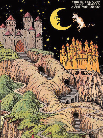 The Land of Make Believe" 1930 Vintage Fairy Tale Map Poster (16x24)