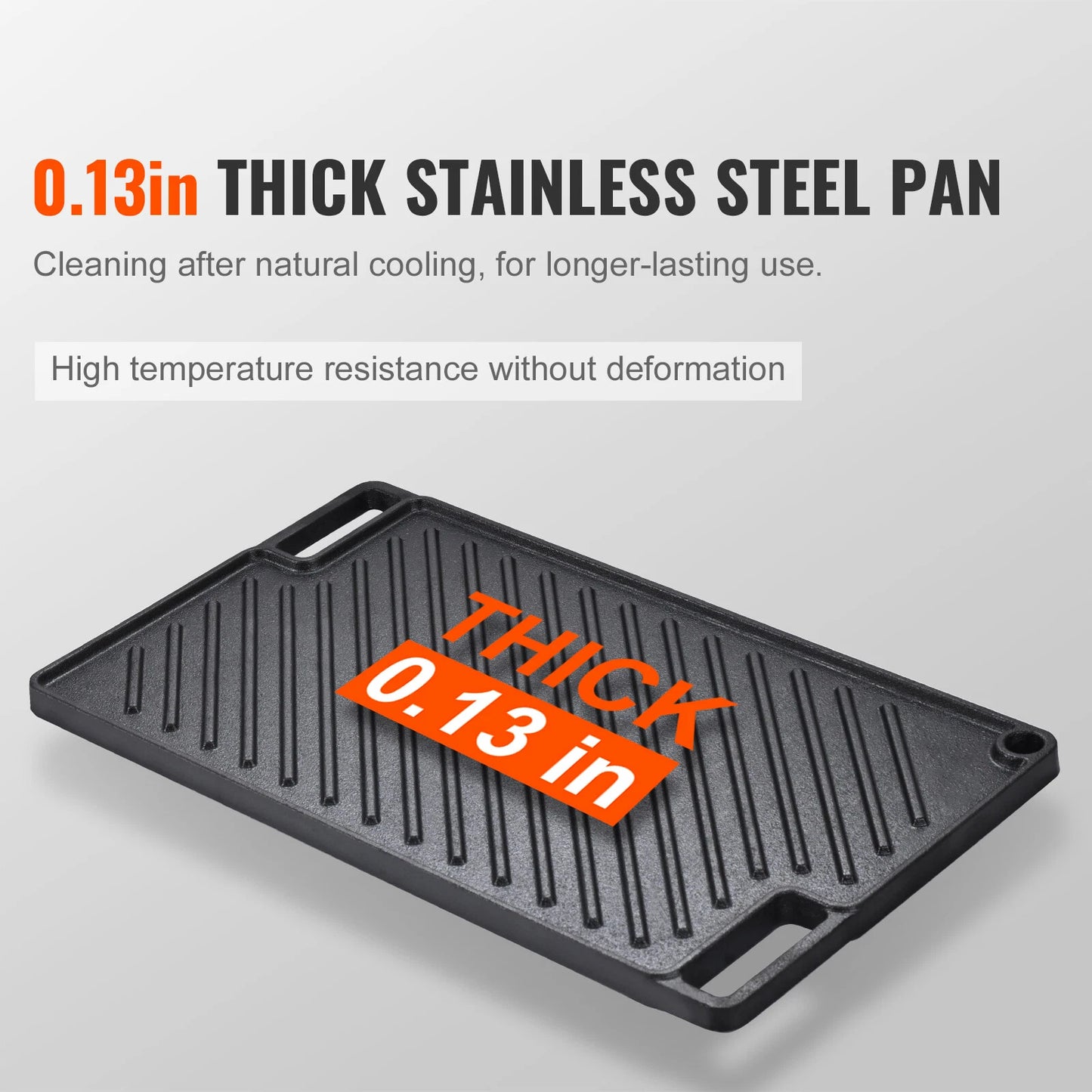 Reversible 10x17 Cast Iron Grill Griddle for BBQ, Gas Stove & Camping