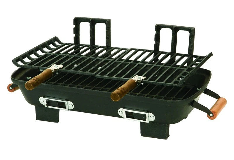 Portable Marsh Allen Cast Iron Hibachi Grill – 10x18 Charcoal BBQ Grill