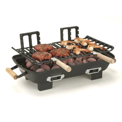 Portable Marsh Allen Cast Iron Hibachi Grill – 10x18 Charcoal BBQ Grill