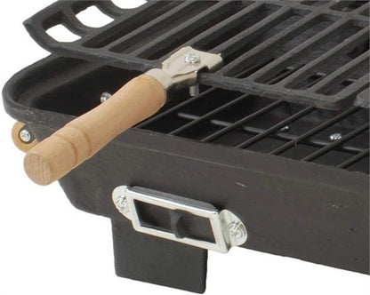 Portable Marsh Allen Cast Iron Hibachi Grill – 10x18 Charcoal BBQ Grill
