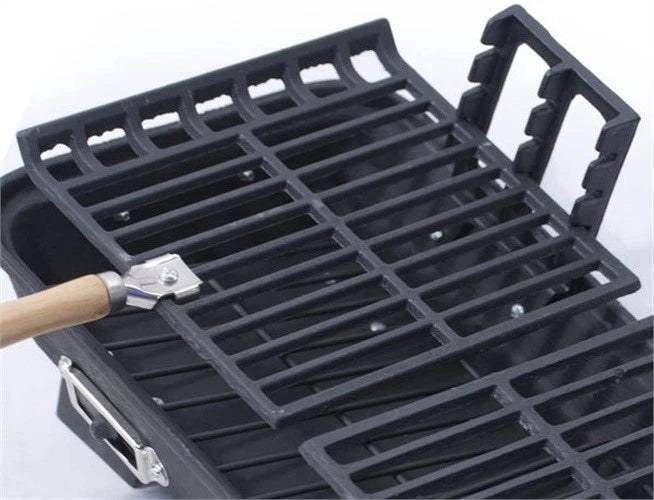 Portable Marsh Allen Cast Iron Hibachi Grill – 10x18 Charcoal BBQ Grill